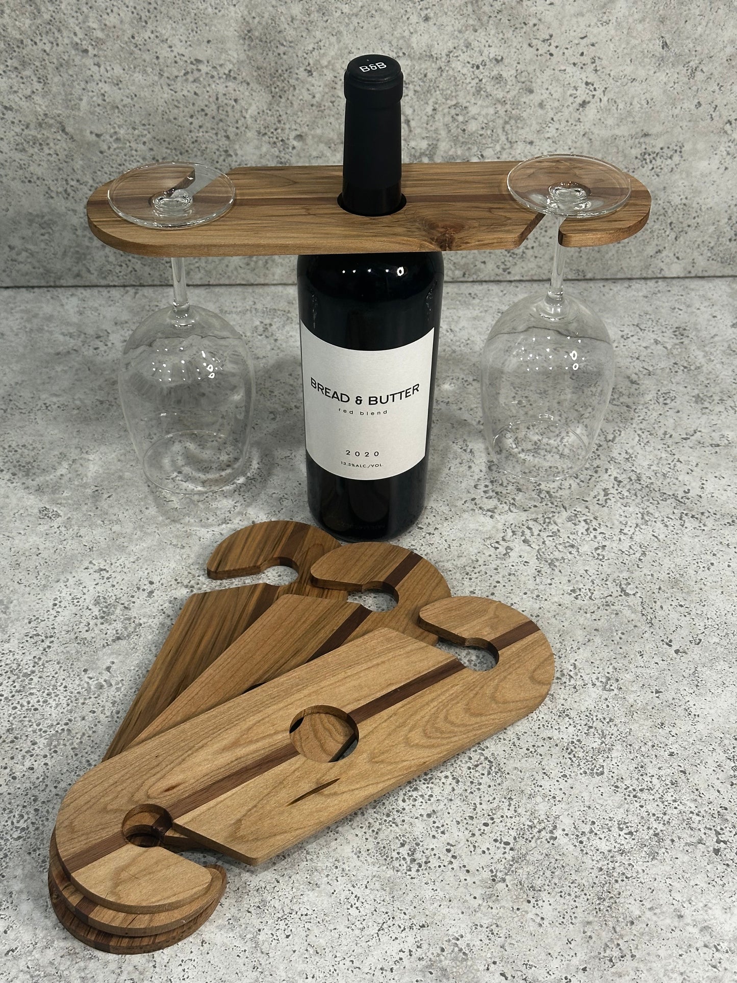 2 Glass Wine Caddy (Black Walnut and Birch)