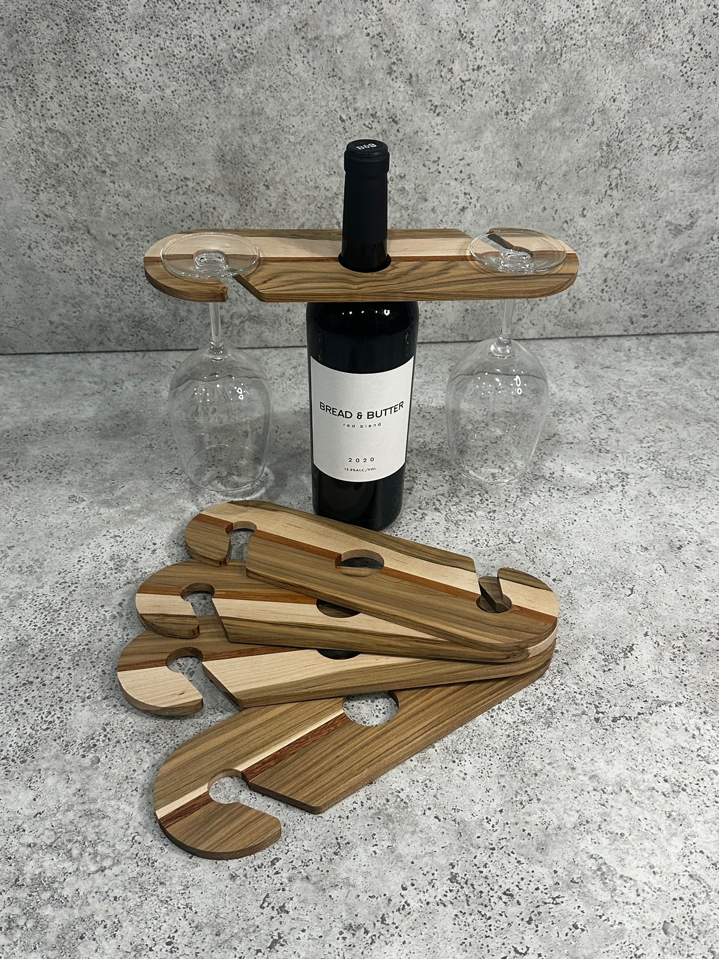 2 Glass Wine Caddy (African Mahogany and Birch)